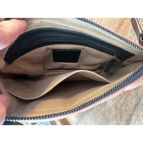 AllSaints NWT Eve Quilt Crossbody in Elasto Pink W/ Black Strap - Picture 13 of 16